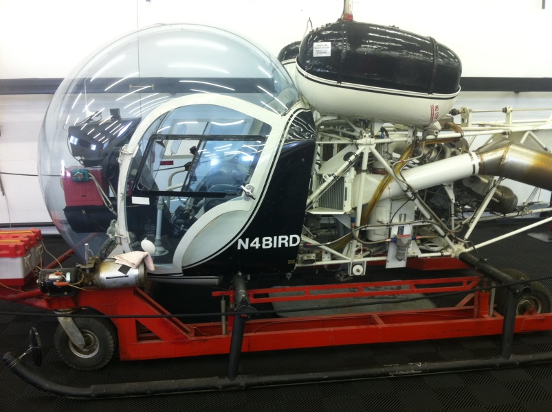 Scaled image Bell-47 helicopter converted to turbine engine power_ registration number N481RD rendered more nearly as N4 BIRD.jpg 