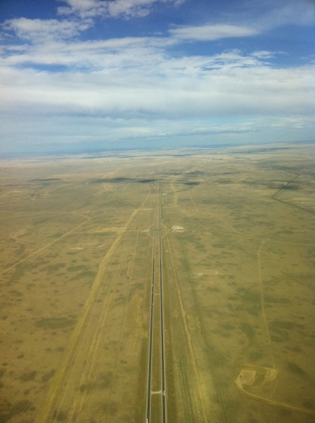 Scaled image I-80 and railroad (right) crossing Wyoming high country.jpg 