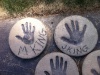 Thumbnail Handprints of Martha and John King on the ocassion of the opening of the Bird Aviation Museum and Invention Center in 2007.jpg 